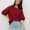 Dongguan Huoyoung Apparel Co Adrianne Top-Burgundy Red New