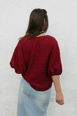 Dongguan Huoyoung Apparel Co Adrianne Top-Burgundy Red New