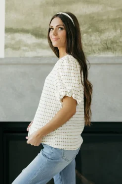 Anniewear Aimee Top-Ivory/Taupe White Clearance