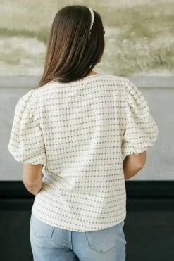 Anniewear Aimee Top-Ivory/Taupe White Clearance