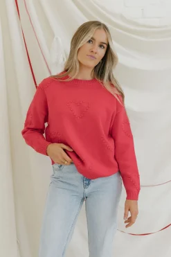 Dongguan Huoyoung Apparel Co All My Heart Sweater-Bright Pink New