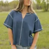 Dongguan Huoyoung Apparel Co Alyssa Top-Navy Blue Best