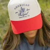 Faire American Cowgirl Trucker Hat Red/Blue New