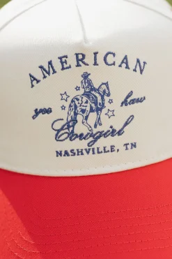 Faire American Cowgirl Trucker Hat Red/Blue New