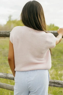 Polagram American Girl Sweater Vest-Baby Pink Sale