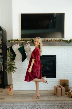 Dongguan Huoyoung Apparel Co Ames Dress-Burgundy Red Online