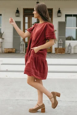 Dongguan Huoyoung Apparel Co Ames Dress-Burgundy Red Online