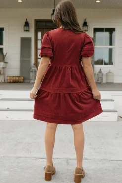 Dongguan Huoyoung Apparel Co Ames Dress-Burgundy Red Online