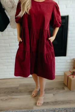 Dongguan Huoyoung Apparel Co Ames Dress-Burgundy Red Online