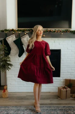 Dongguan Huoyoung Apparel Co Ames Dress-Burgundy Red Online