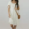 Tea N Rose Annabelle Dress-Cream Floral Neutral New