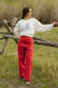 GIGIO Anthem Pants- Red Fashion