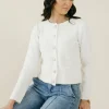 Blu Pepper Beckham Cardigan-Ivory White Online