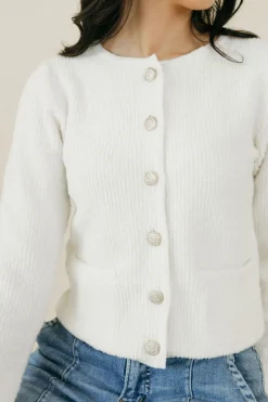 Blu Pepper Beckham Cardigan-Ivory White Online
