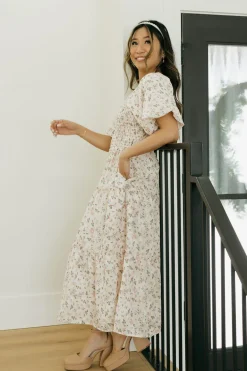 Dongguan Huoyoung Apparel Co Belle Dress-Apricot Floral Neutral Clearance