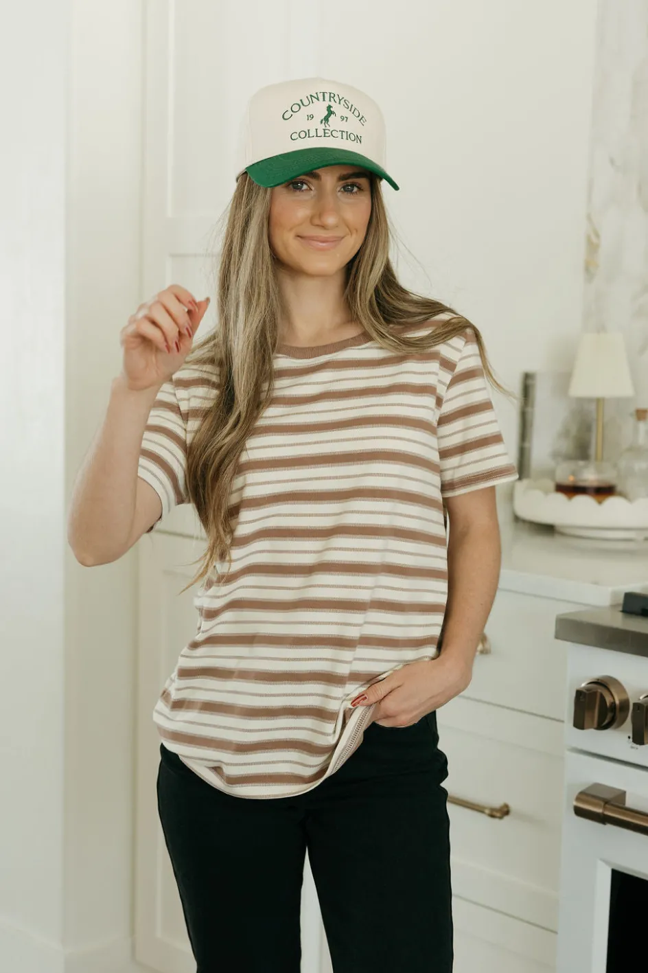 Tea N Rose Bennie Tee-Cream/Taupe Neutral Clearance
