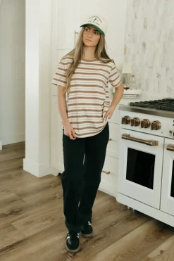 Tea N Rose Bennie Tee-Cream/Taupe Neutral Clearance