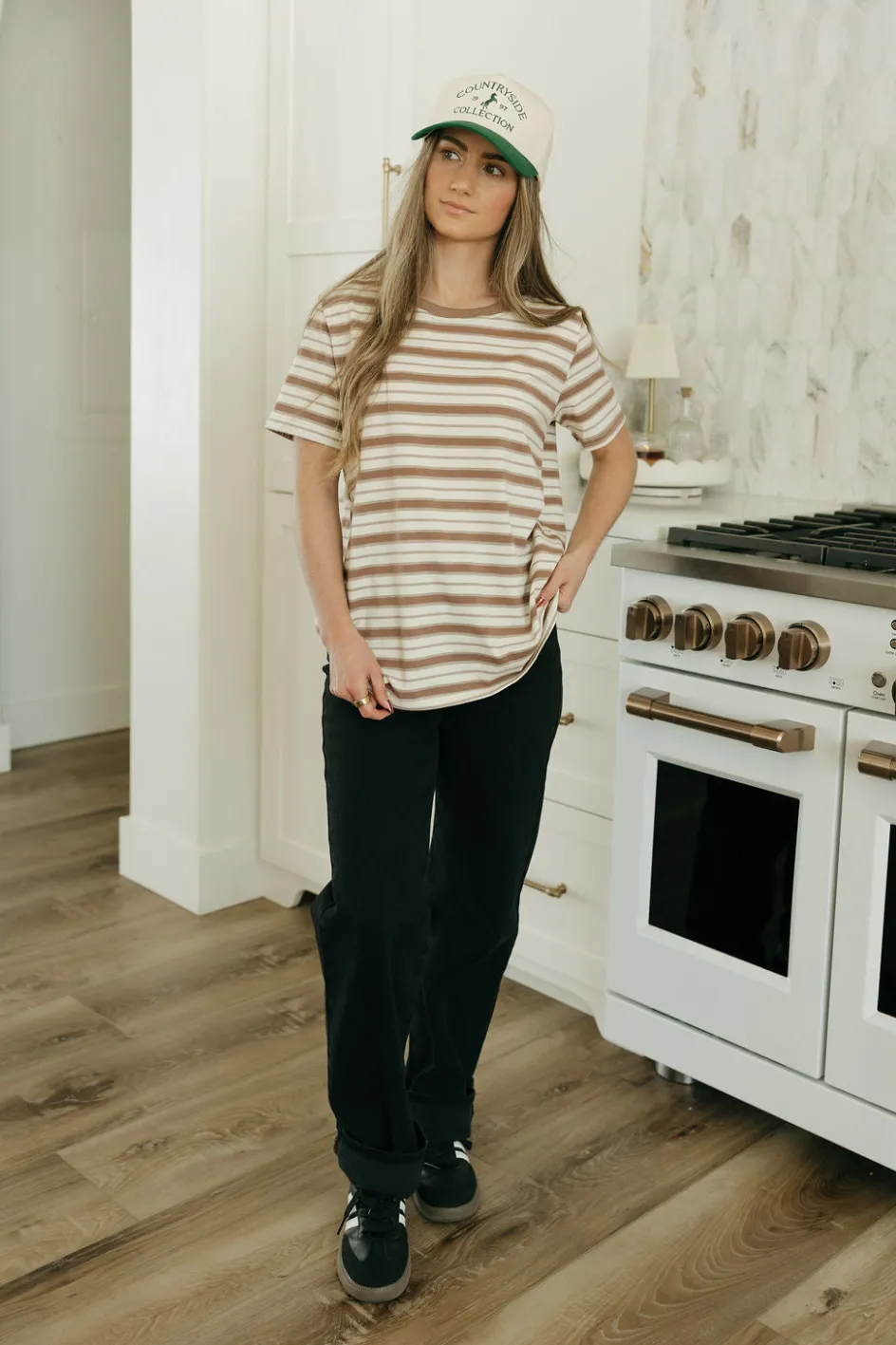 Tea N Rose Bennie Tee-Cream/Taupe Neutral Clearance