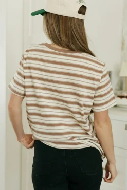 Tea N Rose Bennie Tee-Cream/Taupe Neutral Clearance