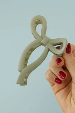 Ali Express Bow Claw Clip- Sage Best