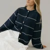 Buttermelon Brett Cardigan-Navy Multi Blue New