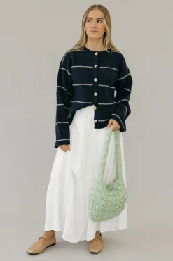 Buttermelon Brett Cardigan-Navy Multi Blue New