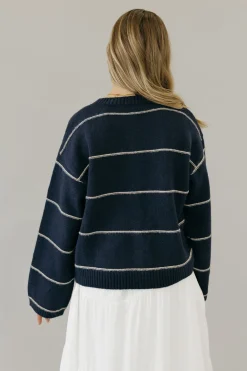 Buttermelon Brett Cardigan-Navy Multi Blue New