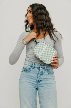 Brixley Crossbody Sling-Green Checkered GreenCheckered Fashion