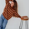 Dongguan Huoyoung Apparel Co Caitie Sweater-/Ivory Brown Sale