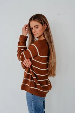 Dongguan Huoyoung Apparel Co Caitie Sweater-/Ivory Brown Sale