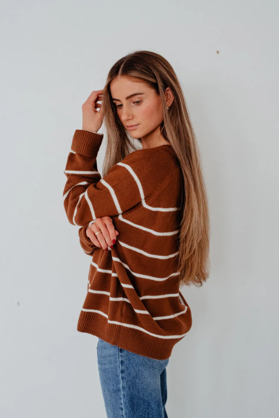 Dongguan Huoyoung Apparel Co Caitie Sweater-/Ivory Brown Sale