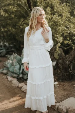 Tea N Rose Calabran Dress- White Hot