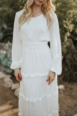 Tea N Rose Calabran Dress- White Hot