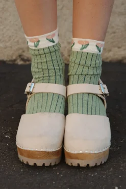 Ali Express Candice Socks-Green/Cream New