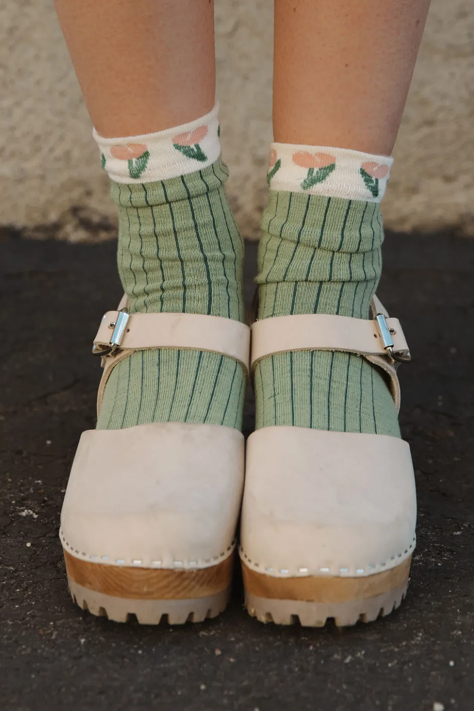 Ali Express Candice Socks-Green/Cream New