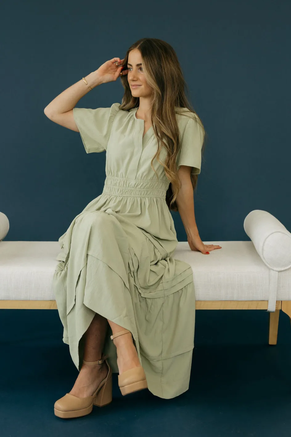 Dongguan Huoyoung Apparel Co Caribbean Dress-Sage Green Discount