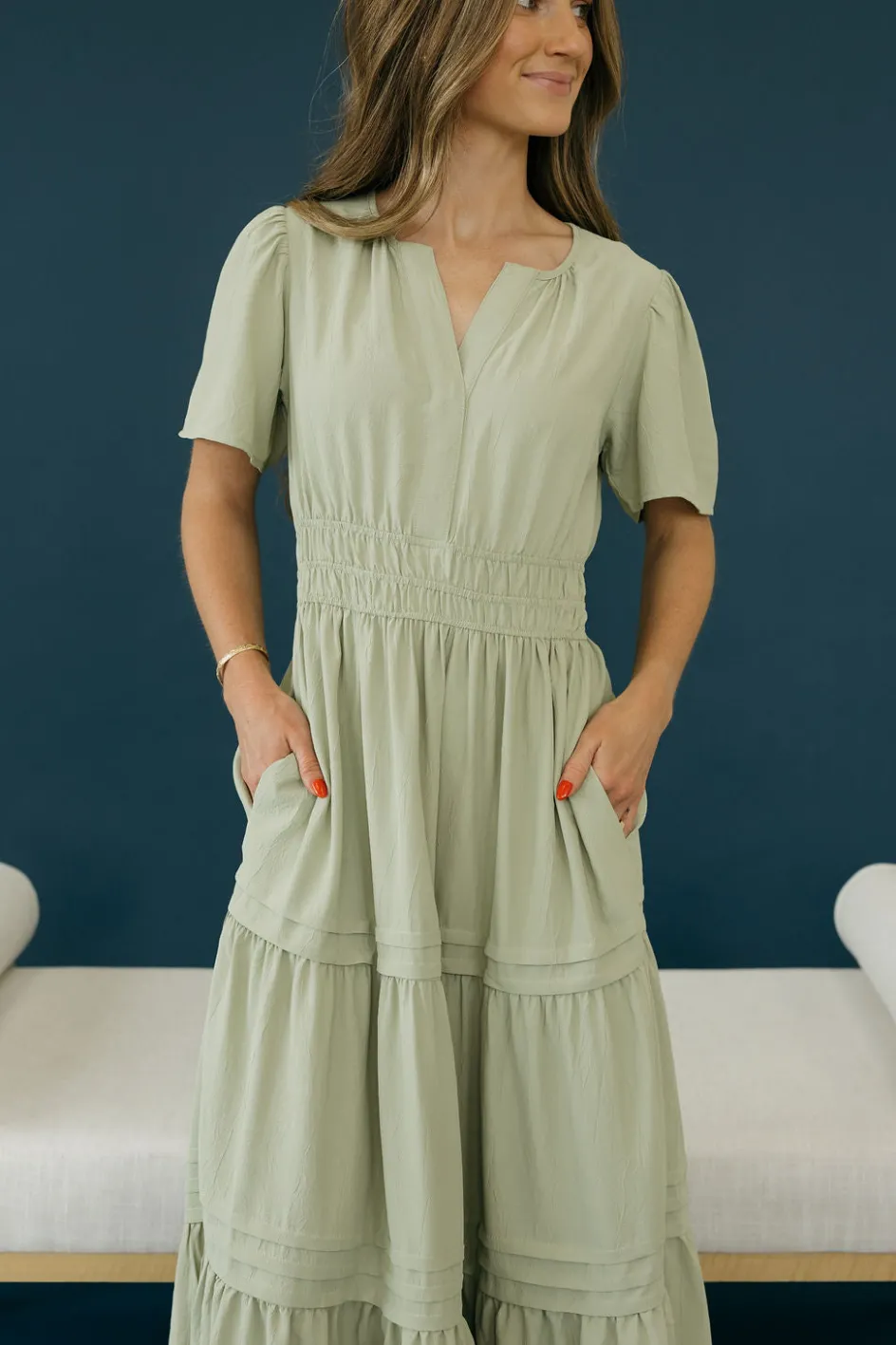 Dongguan Huoyoung Apparel Co Caribbean Dress-Sage Green Discount