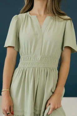 Dongguan Huoyoung Apparel Co Caribbean Dress-Sage Green Discount