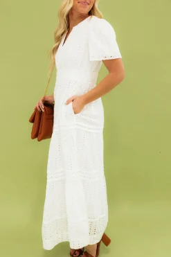 Dongguan Huoyoung Apparel Co Caribbean Dress- Eyelet White Hot