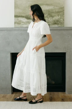 Dongguan Huoyoung Apparel Co Caribbean Dress- Eyelet White Hot