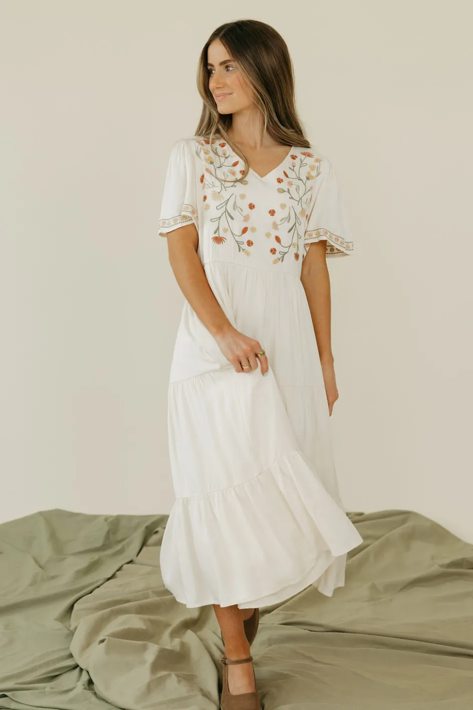 Tea N Rose Carina Dress-Ivory Neutral New