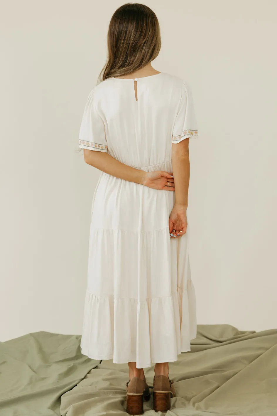 Tea N Rose Carina Dress-Ivory Neutral New