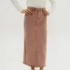 Risen Carsen Denim Skirt-Mauve Pink Outlet