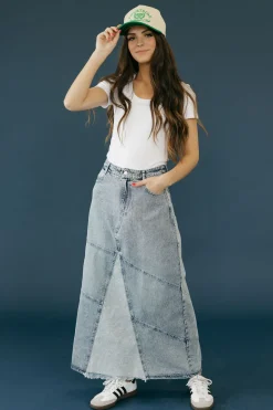 Cloud Ten Cayden Skirt-Medium Blue Discount