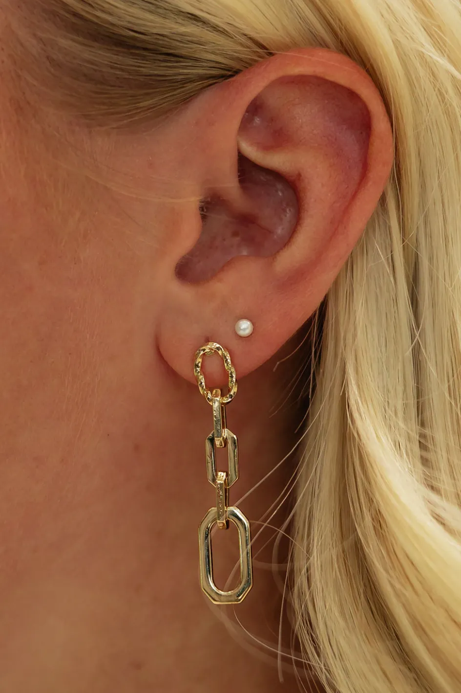 Fame Accessories Chain Earrings- Gold Discount