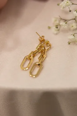 Fame Accessories Chain Earrings- Gold Discount
