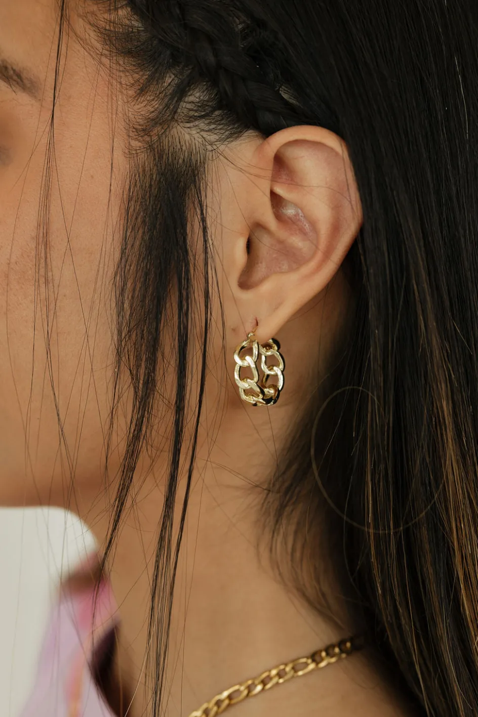 Ali Express Chain Link Hoop Earrings Gold/Silver Online