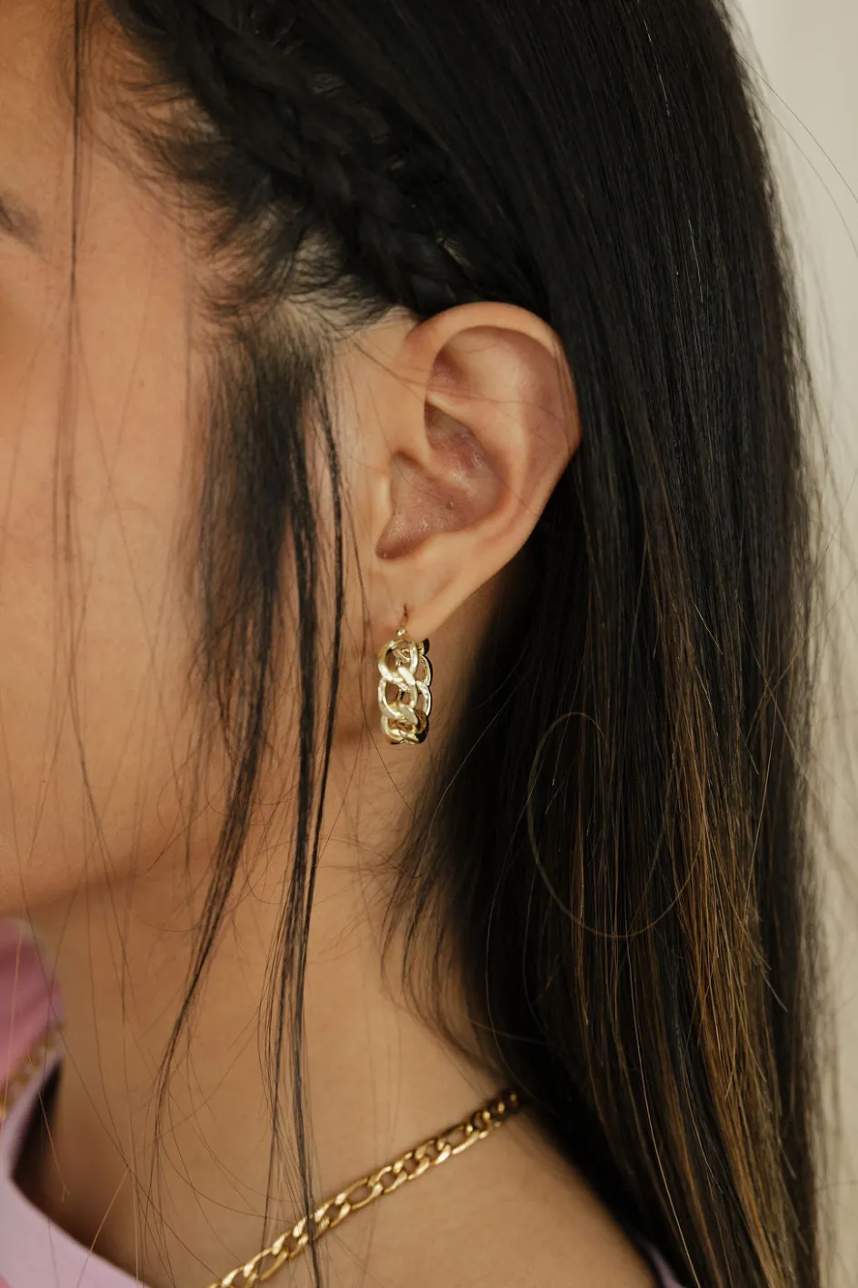 Ali Express Chain Link Hoop Earrings Gold/Silver Online