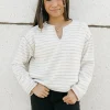 Blu Pepper Chandler Top-Cream Stripe White Hot