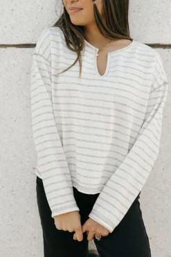 Blu Pepper Chandler Top-Cream Stripe White Hot